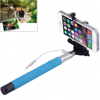 Teleskopická selfie tyč / monopod s drátovou spouští pro iPhone - délka 101,4 cm - modrá