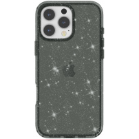 Transparentní kryt se třpytkami pro iPhone 16 Pro Max - šedý