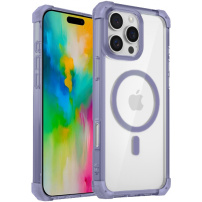 Transparentní kryt s barevným rámečkem a MagSafe pro iPhone 16 Pro Max - fialový