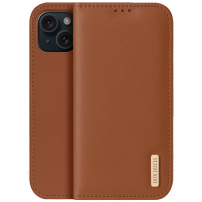 DUX DUCIS Hivo kožené flipové pouzdro pro iPhone 15 - hnědé