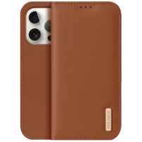 DUX DUCIS Hivo kožené flipové pouzdro pro iPhone 15 Pro - hnědé