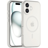 Matný průsvitný kryt s MagSafe pro iPhone 16 - bílý