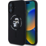 Karl Lagerfeld Karl and Choupette silikonový kryt s MagSafe pro iPhone 16 Plus - černý