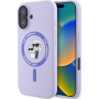 Karl Lagerfeld Karl and Choupette silikonový kryt s MagSafe pro iPhone 16 - fialový