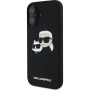 Karl Lagerfeld Double Heads silikonový kryt s MagSafe pro iPhone 16 Plus - černý