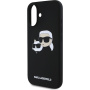 Karl Lagerfeld Double Heads silikonový kryt s MagSafe pro iPhone 16 Plus - černý