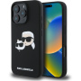 Karl Lagerfeld Double Heads silikonový kryt s MagSafe pro iPhone 16 Pro - černý