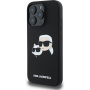 Karl Lagerfeld Double Heads silikonový kryt s MagSafe pro iPhone 16 Pro - černý