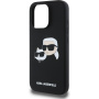 Karl Lagerfeld Double Heads silikonový kryt s MagSafe pro iPhone 16 Pro - černý