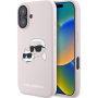 Karl Lagerfeld Double Heads silikonový kryt s MagSafe pro iPhone 16 - růžový