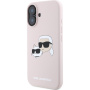 Karl Lagerfeld Double Heads silikonový kryt s MagSafe pro iPhone 16 - růžový
