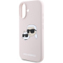 Karl Lagerfeld Double Heads silikonový kryt s MagSafe pro iPhone 16 - růžový