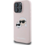 Karl Lagerfeld Double Heads silikonový kryt s MagSafe pro iPhone 16 Pro - růžový