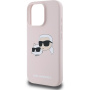Karl Lagerfeld Double Heads silikonový kryt s MagSafe pro iPhone 16 Pro Max - růžový