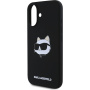 Karl Lagerfeld Choupette Head silikonový kryt s MagSafe pro iPhone 16 - černý