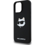 Karl Lagerfeld Choupette Head silikonový kryt s MagSafe pro iPhone 16 Pro - černý