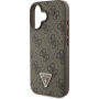 Guess 4G Strass Triangle Metal Logo kryt pro iPhone 16 - hnědý