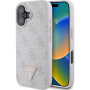 Guess 4G Strass Triangle Metal Logo kryt pro iPhone 16 - růžový