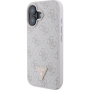 Guess 4G Strass Triangle Metal Logo kryt pro iPhone 16 - růžový
