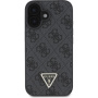 Guess 4G Strass Triangle Metal Logo kryt s popruhem pro iPhone 16 - šedý