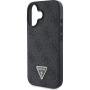Guess 4G Strass Triangle Metal Logo kryt s popruhem pro iPhone 16 - šedý