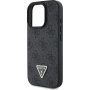Guess 4G Strass Triangle Metal Logo kryt s popruhem pro iPhone 16 Pro - šedý