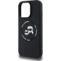 Karl Lagerfeld K&CH Heads silikonový kryt s MagSafe pro iPhone 16 Pro - černý