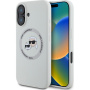 Karl Lagerfeld K&CH Heads silikonový kryt s MagSafe pro iPhone 16 - béžový