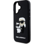 Karl Lagerfeld 3D Rubber Karl and Choupette kryt pro iPhone 16 Plus - černý