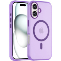 Matný průsvitný kryt s MagSafe pro iPhone 16 - fialový