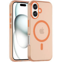 Matný průsvitný kryt s MagSafe pro iPhone 16 Plus - oranžový