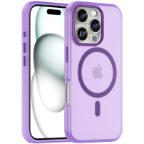 Matný průsvitný kryt s MagSafe pro iPhone 16 Pro - fialový