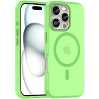 Matný průsvitný kryt s MagSafe pro iPhone 16 Pro - zelený