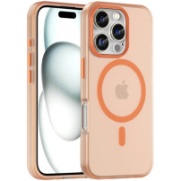 Matný průsvitný kryt s MagSafe pro iPhone 16 Pro - oranžový