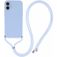 Ochranný kryt se šňůrkou pro iPhone 16 - světle modrý