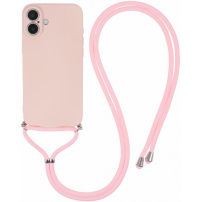 Ochranný kryt se šňůrkou pro iPhone 16 Plus - růžový