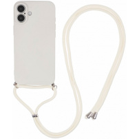 Ochranný kryt se šňůrkou pro iPhone 16 Plus - béžový