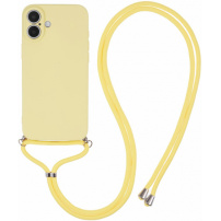 Ochranný kryt se šňůrkou pro iPhone 16 Plus - žlutý