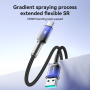 JOYROOM S-A42 Crystal Clear opletený nabíjecí a datový kabel - USB-A na USB-C - 1,2 m - černomodrý