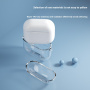 Transparentní třpytivý obal s karabinou pro AirPods 4 / 5 - stříbrný