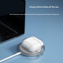 Transparentní třpytivý obal s karabinou pro AirPods 4 / 5 - stříbrný