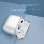 Transparentní třpytivý obal s karabinou pro AirPods 4 / 5 - stříbrný