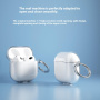 Transparentní třpytivý obal s karabinou pro AirPods 4 / 5 - stříbrný
