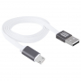 HAWEEL synchronizační a nabíjecí kabel s duálním 2v1 USB-A / Lightning / micro USB konektorem pro Apple a další zařízení - 1 m - bílý