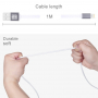 HAWEEL synchronizační a nabíjecí kabel s duálním 2v1 USB-A / Lightning / micro USB konektorem pro Apple a další zařízení - 1 m - bílý