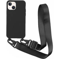 Matný kryt s nastavitelným popruhem pro iPhone 13 mini - černý