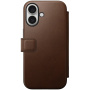 Nomad Modern Leather Folio flipové pouzdro s MagSafe pro iPhone 16 Plus - hnědé