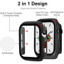 Matné pouzdro s tvrzeným sklem pro Apple Watch 46mm - tmavě modré