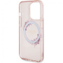 Guess Flowers Ring Glossy Logo kryt s MagSafe pro iPhone 16 Pro - růžový