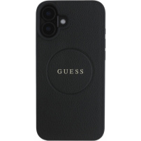 Guess Grained Classic Logo kryt s MagSafe pro iPhone 16 Plus - černý